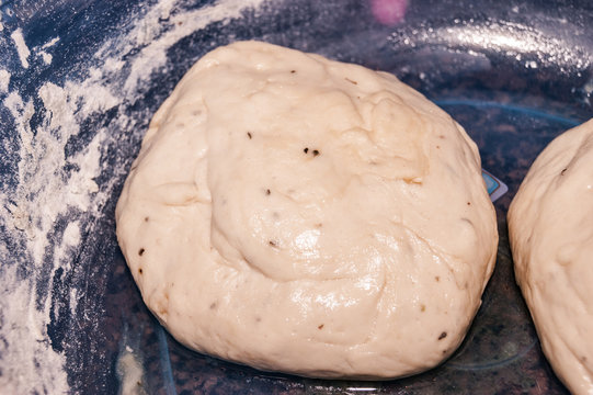 Kolobok raw dough for cooking pizza with Provencal herbs