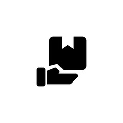 Hand and box icon. Cargo sign