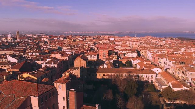 The City of Venice at midday filmed with a DJI Mavic Air in 4k.