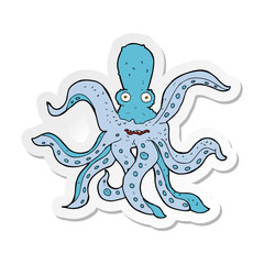 sticker of a cartoon giant octopus