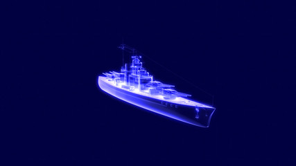 3d illustration of a battleship hologram © Suliman Razvan