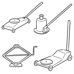 vector set of car jack