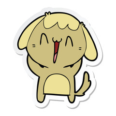 sticker of a cute cartoon dog