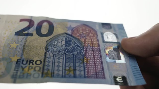 Revisi&oacute;n de una billete de 20 euros