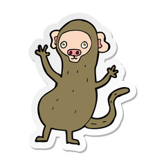 sticker of a cartoon monkey