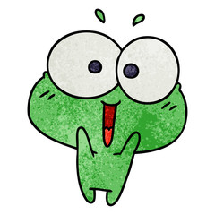 textured cartoon kawaii excited cute frog