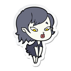 sticker of a cute cartoon vampire girl