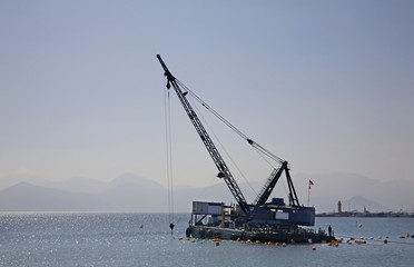 Fototapeta premium Dredge in Cannes. France