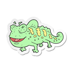 sticker of a cartoon chameleon
