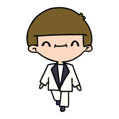 cartoon of cute kawaii boy in suit