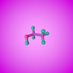 Molecular structure of ethanol (drinking alcohol, ethyl alcohol). Scientific background. 3d illustration