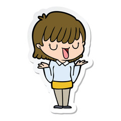 sticker of a cartoon woman