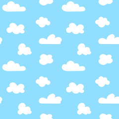 Set of cute cartoon clouds. Vector illustration