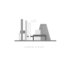 Fototapeta premium Composition on the theme of factories and production. Suitable for creating corporate identity, logo, advertising