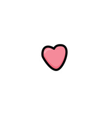 pink heart sign in flat style with black