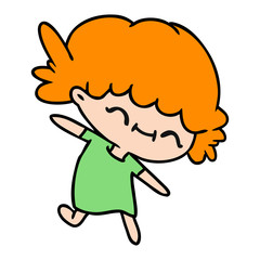 cartoon of cute kawaii girl