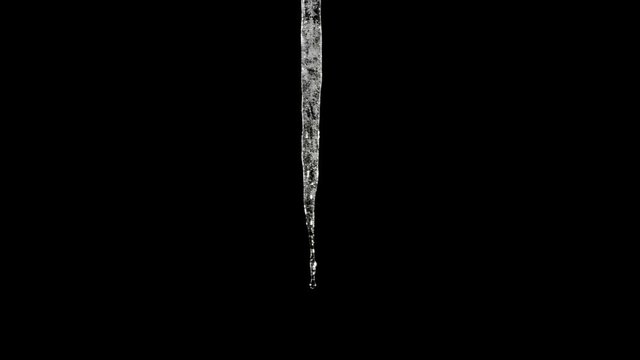 Full cycle of icicle melting. Time lapse with alpha channel (codec: png+alpha with black background)