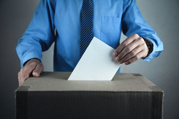 Voting at the ballot box. Election and democracy concept