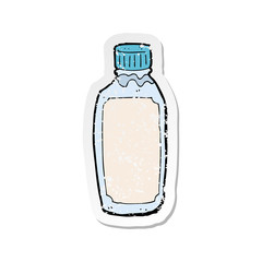 retro distressed sticker of a cartoon drink bottle