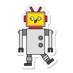 sticker of a cute cartoon robot
