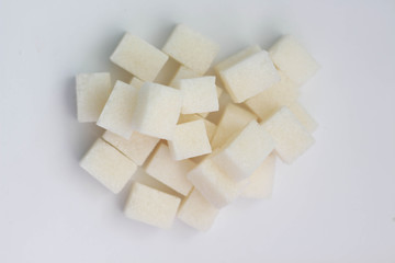 white sugar lumps close up