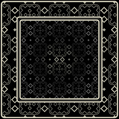 Fashion Design Print With Geometric Pattern. Vector Illustration. Black silver color