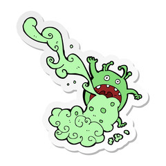 sticker of a cartoon gross monster