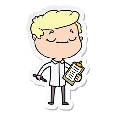 sticker of a cartoon peaceful man