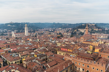 Fototapeta na wymiar The City of Verona / View from Lamberti's tower