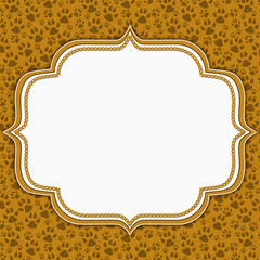 Brown cat pattern border with copy space
