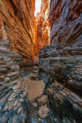 hiking to handrail pool in the weano gorge in karijini national park, western australia 11