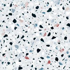 Terrazzo flooring vector seamless pattern in light colors - 253589644