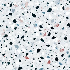 Gordijnen Terrazzo vloeren vector naadloos patroon in lichte kleuren © lalaverock