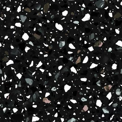 Acrylglas küchenrückwand Terrazzo flooring vector seamless pattern in dark colors © lalaverock