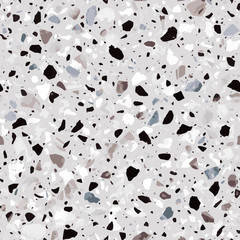 Terrazzo flooring vector seamless pattern in light colors