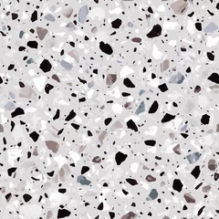 Gordijnen Terrazzo flooring vector seamless pattern in light colors © lalaverock