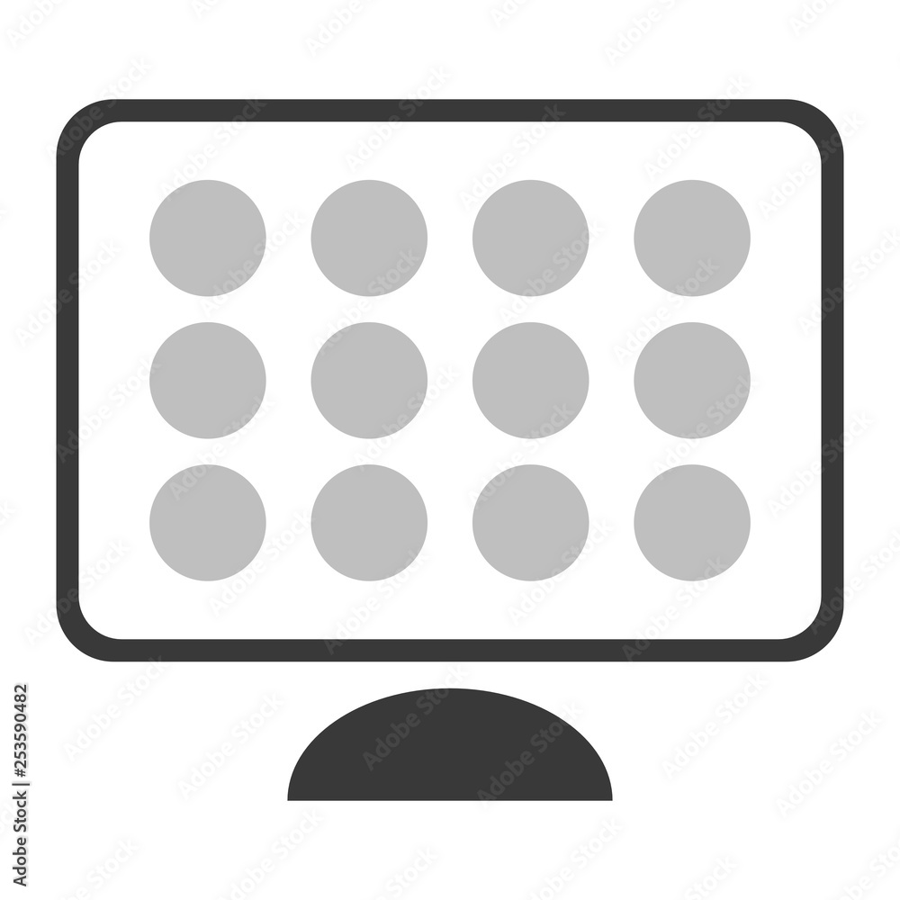 Poster computer app icons on screen vector
