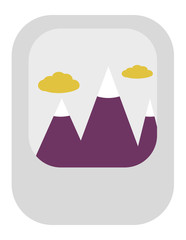 Mountains In Clouds Icon Vector