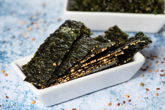 seaweed and crispy rice snacks
