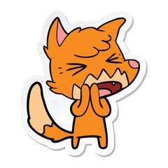 sticker of a angry cartoon fox