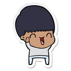 Obraz premium sticker of a happy cartoon boy
