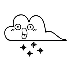 line drawing cartoon storm snow cloud