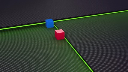 Classic retro video game with cubes animation as a metaphor - Powered by Adobe