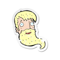retro distressed sticker of a cartoon bearded man