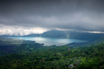 Fototapeta na wymiar Gunung batur volcano and lake, Bali, Indonesia