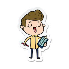 sticker of a happy cartoon man