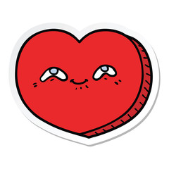sticker of a cartoon love heart