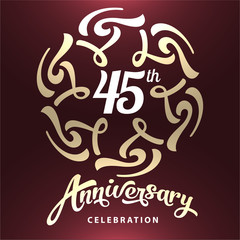 45th anniversary label golden design elements