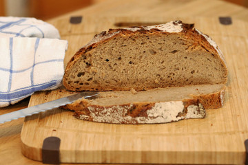 Close up of a delicious, crusty bread