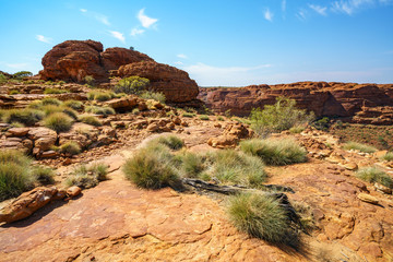 hiking in kings canyon in the sun, watarrka national park, northern territory, australia 21